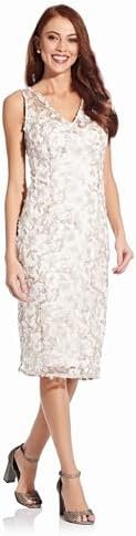 Adrianna Papell Women's Embroidery Sleeveless Dress