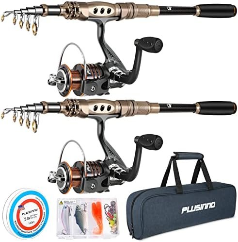 1757800825_51ZXjphTmaL._AC_.jpg PLUSINNO Fishing Rod and Reel Combos Carbon Fiber Telescopic Fishing Pole with Reel Combo Sea Saltwater Freshwater Kit Fishing Rod Kit