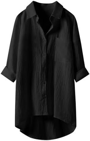 1757957537_31bR3WNlpUL._AC_.jpg Linen Shirt for Women Breathable Tops Loose Crewneck Tops Womens Daily T Shirts Summer Shirts for Women 2025