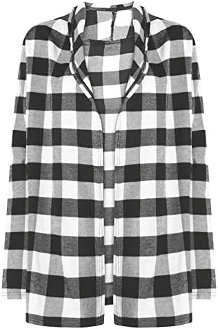 Womens Flannel Cardigan Sweaters Trendy Casual Lightweight Plaid Jacket Loose Long Sleeve Kimono Fashion Fall Outfits