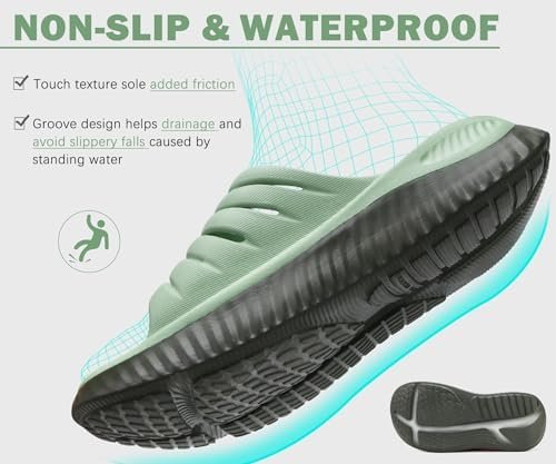 KuaiLu Womens Recovery Sandals With Comfortable Plantar Fasciitis Support,Ladies Orthotic Open Toe Sport Slides Thick Cushion Reduces Stress on Feet,Joints & Back Post-Exercise