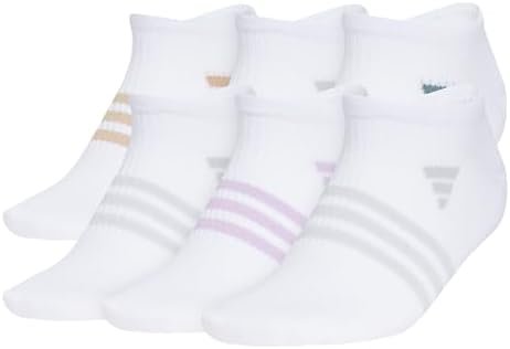 adidas Women's Superlite 3.0 No Show Athletic Socks (6-Pair) Low-Profile Fit with Targeted Padding and Arch Compression