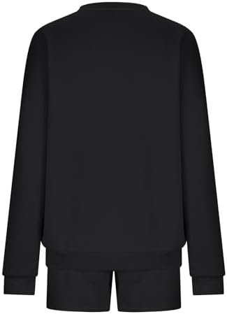 Two Piece Sets for Women Baggy Shorts Oversized Pullover Crew Neck Sweatshirts Lounge Sweatsuits 2 Piece Outfit