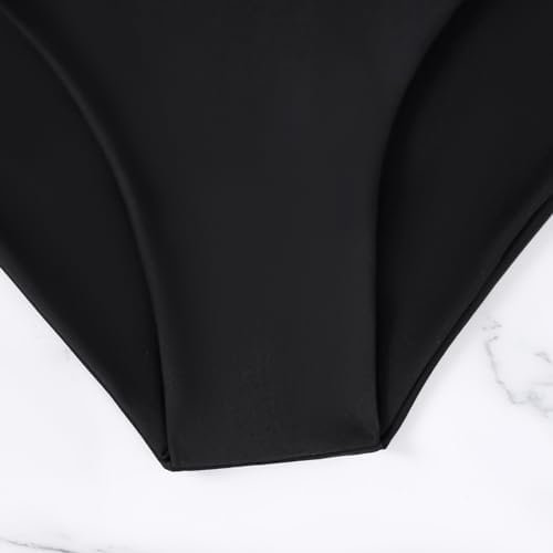 Bikini Sets for Women High Waisted Tummy Control Push up Solid Thong 2 Piece Bathing Suits Sexy Cheeky Beach Swimwear