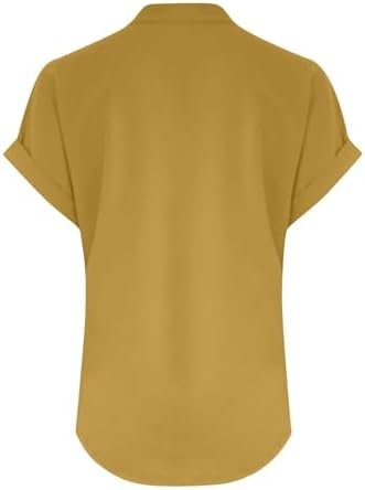 Womens Cotton Linen Shirts Summer Trendy Short Sleeve V-Neck Blouses Tops Button Down Gauze Tees Casual Clothes 2025