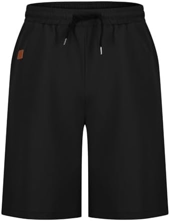 Generic Drawstring Cargo Shorts for Men Elastic Waist Shorts Casual Cotton Shorts Summer Lightweight Shorts with Pockets