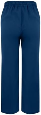 Linen Pants for Women 2025 Summer Elastic High Waist Split Hem Pants Casual Loose Fit Drawstring Trousers with Pocket