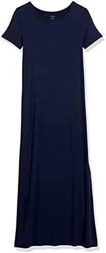 21T2pkoQRIL._AC_.jpg Amazon Essentials Women's Jersey Standard-Fit Short-Sleeve Crewneck Side Slit Maxi Dress (Previously Daily Ritual)