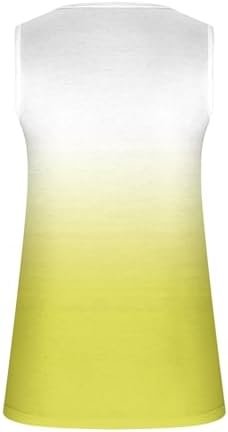 Generic Womens Summer Tank Tops 2024 Fashion Ombre Color Sleeveless V Neck Button Tunic Blouses Casual Loose Basic Tee Shirts