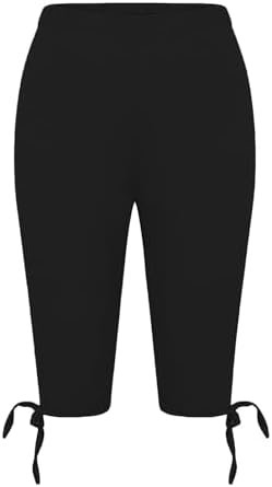 Capri Leggings for Women 2025 Tummy Control Knee Length Legging Summer Cropped Pants Casual Solid Comfy Yoga Pants