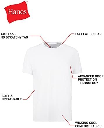 Hanes Packs, Stay-Tucked Soft Cotton, Best Undershirts for Men, White/Black/Asstd Multipacks