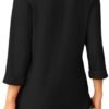 WIHOLL Womens Tops 3/4 Length Sleeve V Neck Casual Tunic Tops Basic Shirts Loose Fit Blouse