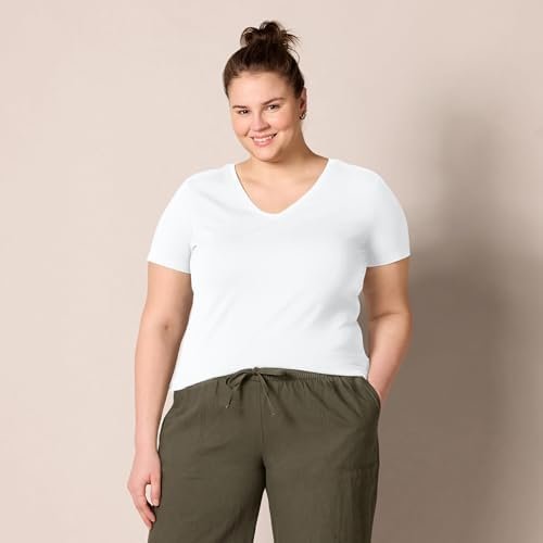 Amazon Essentials Women's Regular-Fit Short-Sleeve V-Neck T-Shirt, Multipacks