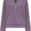 Women's Half Zip Up Hoodie Long Sleeve Hooded Sweatshirt Solid Color Oversized Sweatshirt Casual Sweaters for Trendy