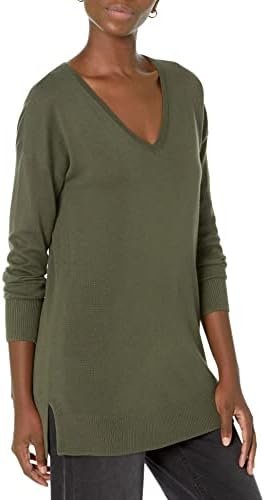 Amazon Essentials Women's Lightweight Long-Sleeve V-Neck Tunic Sweater (Available in Plus Size)