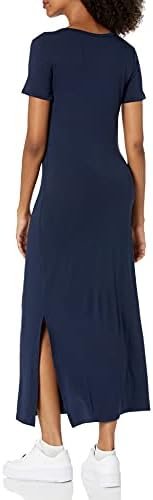313s7vTPlgL._AC_.jpg Amazon Essentials Women's Jersey Standard-Fit Short-Sleeve Crewneck Side Slit Maxi Dress (Previously Daily Ritual)