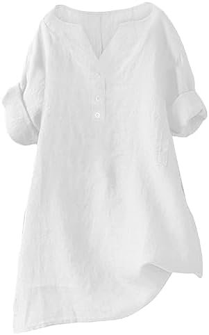 314CgKR0-3L._AC_.jpg Linen Shirts for Women Flax Linen Clothing Cotton Linen Blouses Button Down Shirts Hemp Clothes Womens Gauze Tops 2025