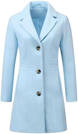 314bk5g9yNL._AC_.jpg Allegra K Women's Trench Coats Single Breasted Long Outerwear Winter Coat