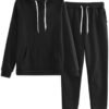 Womens 2 Piece Sweatsuit Trendy Loose Two Piece Tracksuit Long Sleeve and Pants Lounge Set Athletic Tracksuit