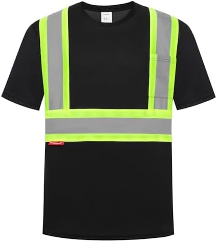 ProtectX High Visibility Short Sleeve Shirts Reflective Hi Vis Safety Shirts for Men and Women Shirts for Construction 1 Pack