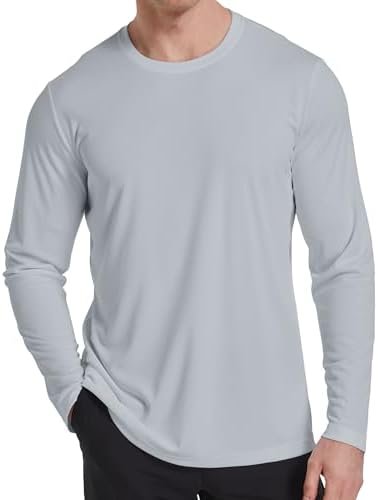 6 Pack Men's Quick Dry Long Sleeve Shirts UPF 50+ UV Sun Protection SPF Shirt Moisture Wicking T-Shirt for Casual Workout