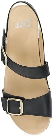 Dansko Trinity Wedge Sandal for Women – Contoured Footbed for All-Day Comfort and Support – Hook & Loop Strap with Buckle Detail – Lightweight Rubber Outsole