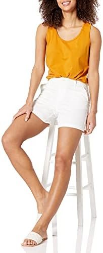 Amazon Essentials Women's Mid-Rise Slim-Fit 5 Inch Inseam Khaki Short (Available in Straight and Curvy Fits)