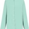Women's Solid Collared Linen Shirts - 2025 Lightweight Summer Beach Tops, Long Sleeve Boho Button Down Casual Blouses