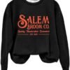 Generic Halloween Sweatshirts for Women 1692 Salem Broom Co Graphic Pullover Crewneck Long Sleeve Shirts 2024 Fall Outfits