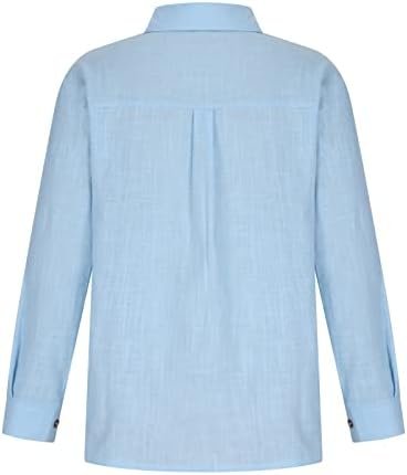 SMIDOW Womens Cotton Linen Button Down Shirt