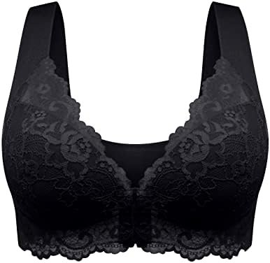 Seamless Bras for Women Front Closure No Underwire Bras Pushup Comfort Bra Breathable Lace Bra Plus Size Bras