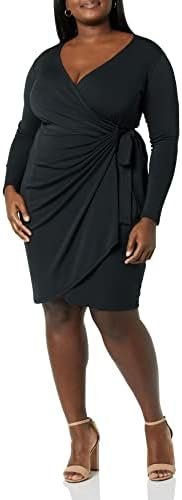 Amazon Essentials Women's Long Sleeve Classic Wrap Dress (Available in Plus Size)