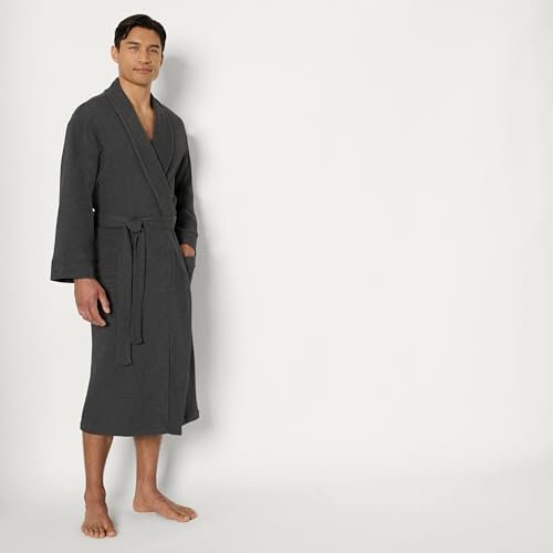 Amazon Essentials Men's Lightweight Waffle Bathrobe (Available in Big & Tall)