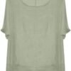 Linen Shirts for Women 2025 Summer Oversized Crewneck Short Sleeve Tops Cute Casual Loose Fit Solid Color Blouses