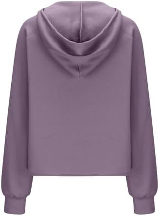 Women's Half Zip Up Hoodie Long Sleeve Hooded Sweatshirt Solid Color Oversized Sweatshirt Casual Sweaters for Trendy