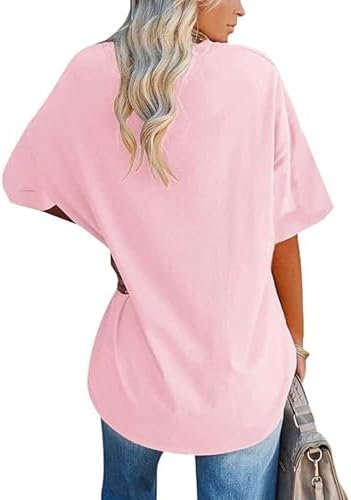 2025 Womens Oversized T Shirts Loose Fit Basic Tees Crewneck Short Sleeve Tops Summer Casual Tunic