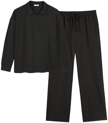 Ekouaer Lounge Sets for Women 2 Piece Outfits 2024 Long Sleeve Top with Pants Sweatsuit Tracksuit S-XXL