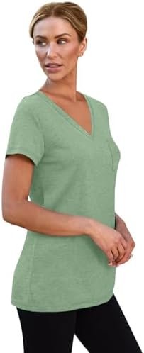 SUNBS 3 Pack Womens V Neck T Shirts Short Sleeve Tees Lightweight Summer Tops with Pocket