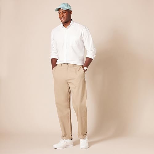 Amazon Essentials Men's Long Sleeve Shirts Casual - Regular-Fit Pocket Oxford