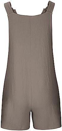 maisdgop Rompers for Women Summer Casual Sleeveless Overall Comfy Loose Spaghetti Strap Romper Fashion Jumpsuit with Pockets