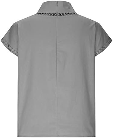 31TjkCRSPL._AC_.jpg Womens Tshirts Cotton Linen High Neck Cap Sleeve Shirt Summer Fashion Casual Cotton Linen Blouses Trendy Tops