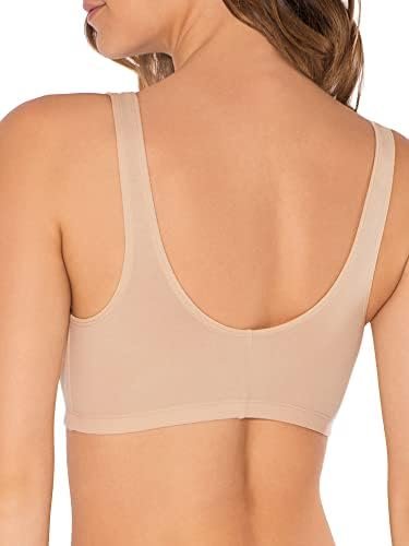Fruit of the Loom Women's Cotton Front Close Racerback Sports Bra 2 Pack