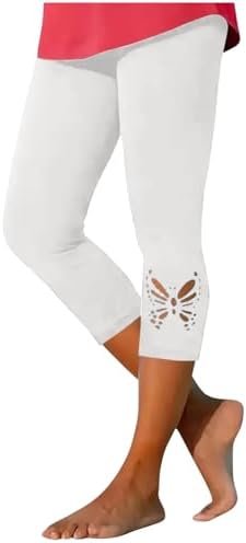 31UmRi8UdbL._AC_.jpg Hvyesh Womens Capris for Seniors Summer Capri Leggings Women Stretchy Workout Yoga Casual Vacation Beach Pants