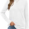 XIEERDUO Long Sleeve Shirts for Women Casual Crew Neck Basic Fall Tops Loose Fit Comfy