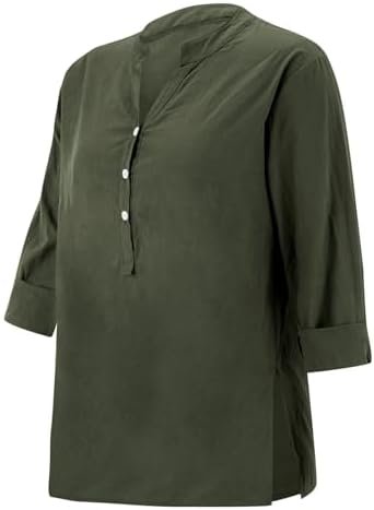 31cUuI0JHsL._AC_.jpg Linen Shirts for Women 2025 Summer Cotton Button Down Short Sleeve Blouses Casual Oversized Solid Color Tunic Tops