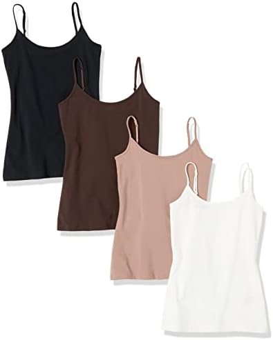 Amazon Essentials Women's Slim-Fit Camisole, Pack of 4