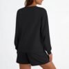 Two Piece Sets for Women Baggy Shorts Oversized Pullover Crew Neck Sweatshirts Lounge Sweatsuits 2 Piece Outfit