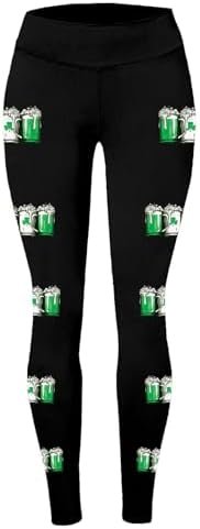 31gJ-6DxElL._AC_.jpg St. Patrick's Day Leggings Women Shamrock Yoga Pants Irish Green Clover Leaves High Waist Soft Stretchy Workout Tight