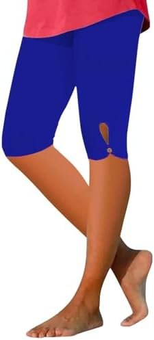 Capri Leggings for Women 2025 Summer Beach Capris Yoga Pants Elastic High Waisted Casual Travel Shorts with Pockets