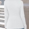 Kissfix Womens Long Sleeve Shirts Fall Clothes Henley Tops Business Casual Ribbed Blouses Fashion Trendy Outfits 2025